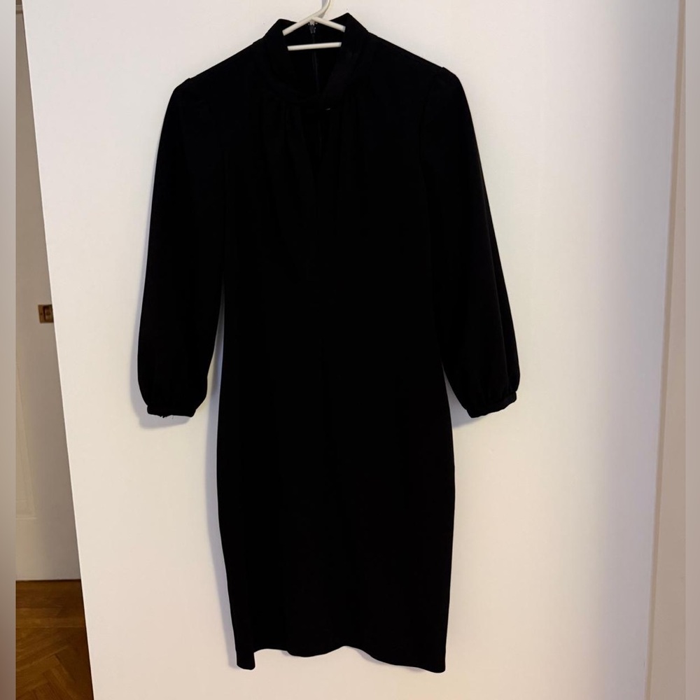 Calvin Klein Black Long-Sleeve High-Neck Dress